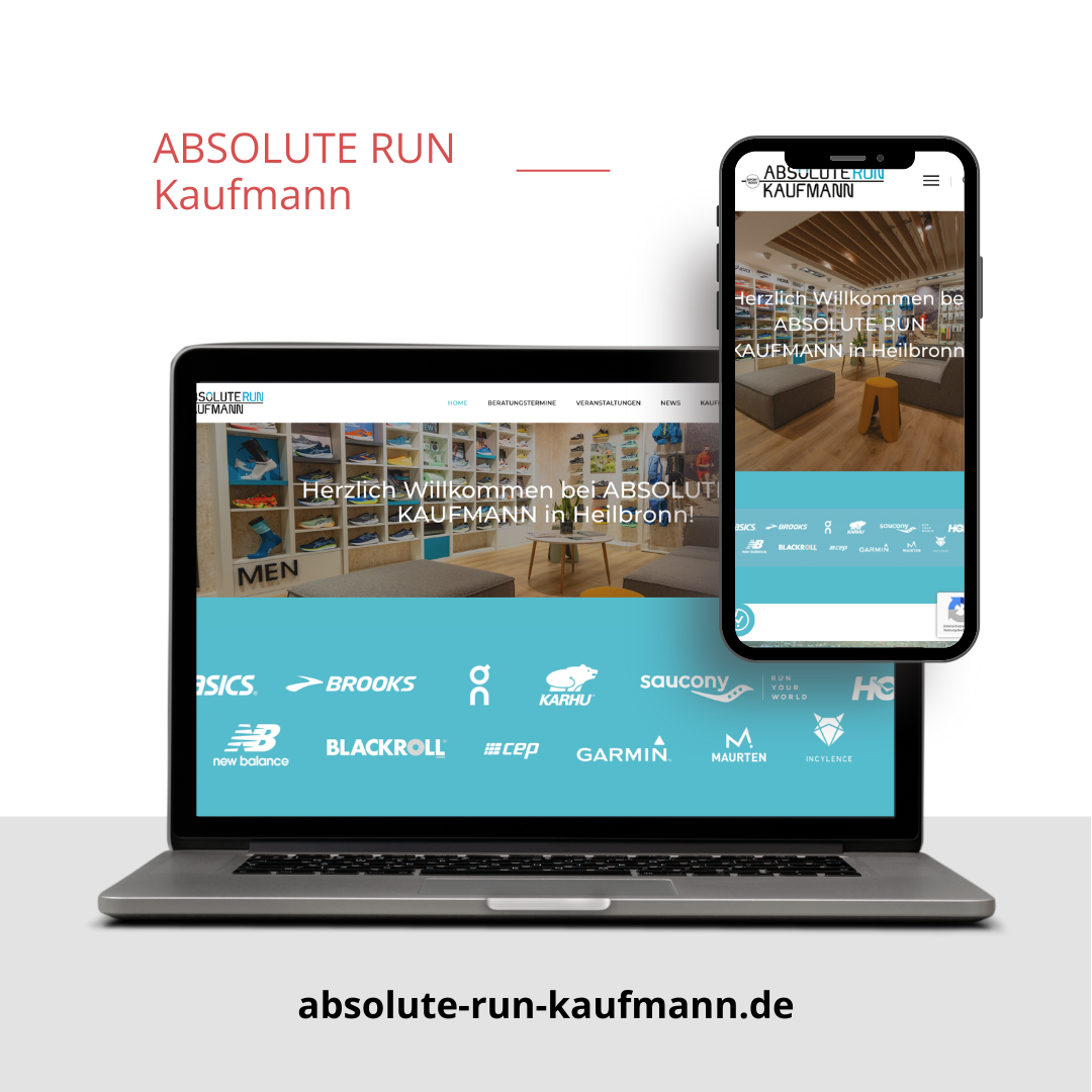 ABSOLUTE RUN Kaufmann Heilbronn Webprojekt WordPress Website